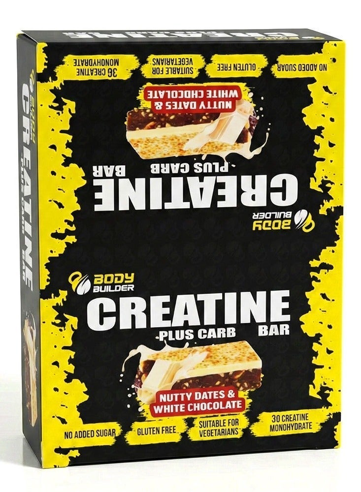 Creatine Bar, 12 Bars – 3G Creatine Monohydrate, No Added Sugar, Gluten Free, Sports Nutrition Snacks